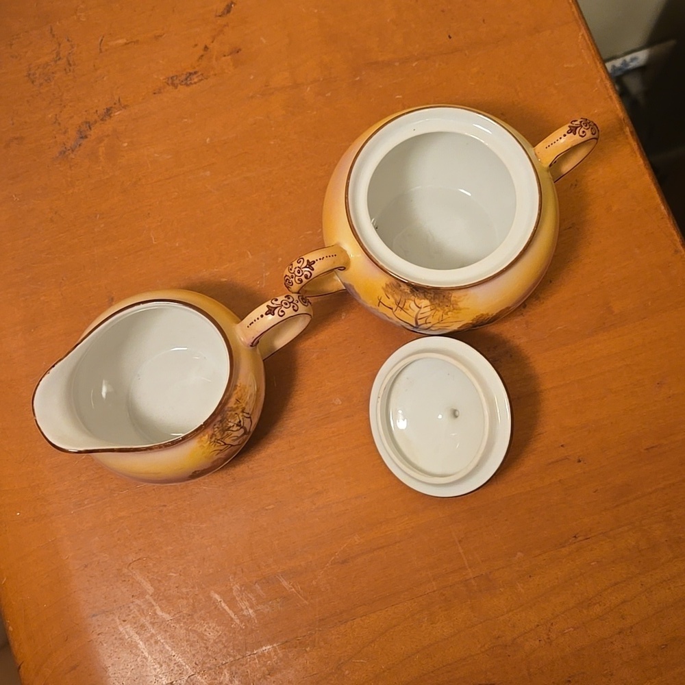Noritake Japan Handpainted Creamer and Sugar Bowl - Picture 5 of 9